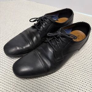 Clarks Classic Black Leather Derbys
